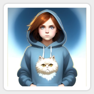 anime cat girl manga lovers Sticker